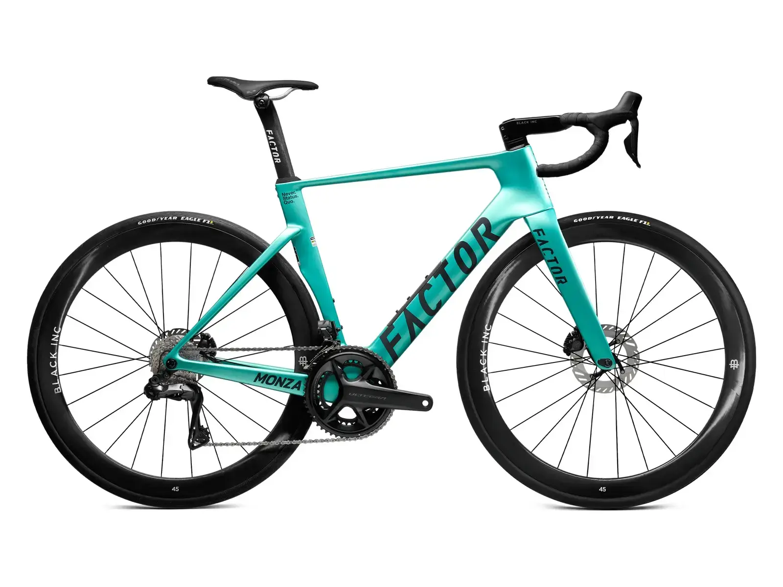 Factor MONZA Steel Green con SRAM Force e ruote Black Inc 45