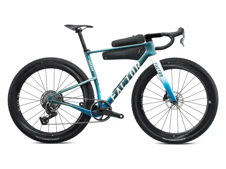 Factor SARANA SRAM RED XPLR Cyan Blue con forcella rigida
