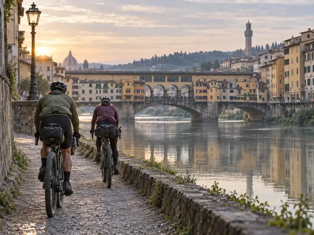 Illustrazione editoriale: Fiorino Mud 2026: illustrazione editoriale gravel a Firenze