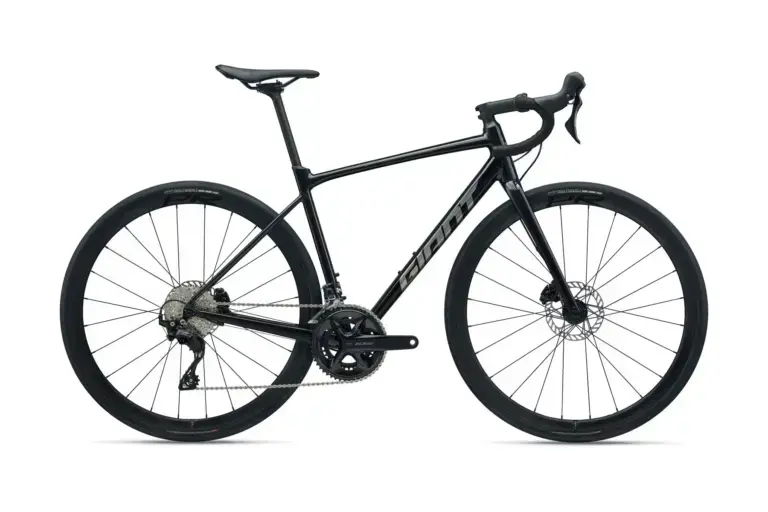 Giant Contend AR 1 2026 nera, bici completa in vista laterale