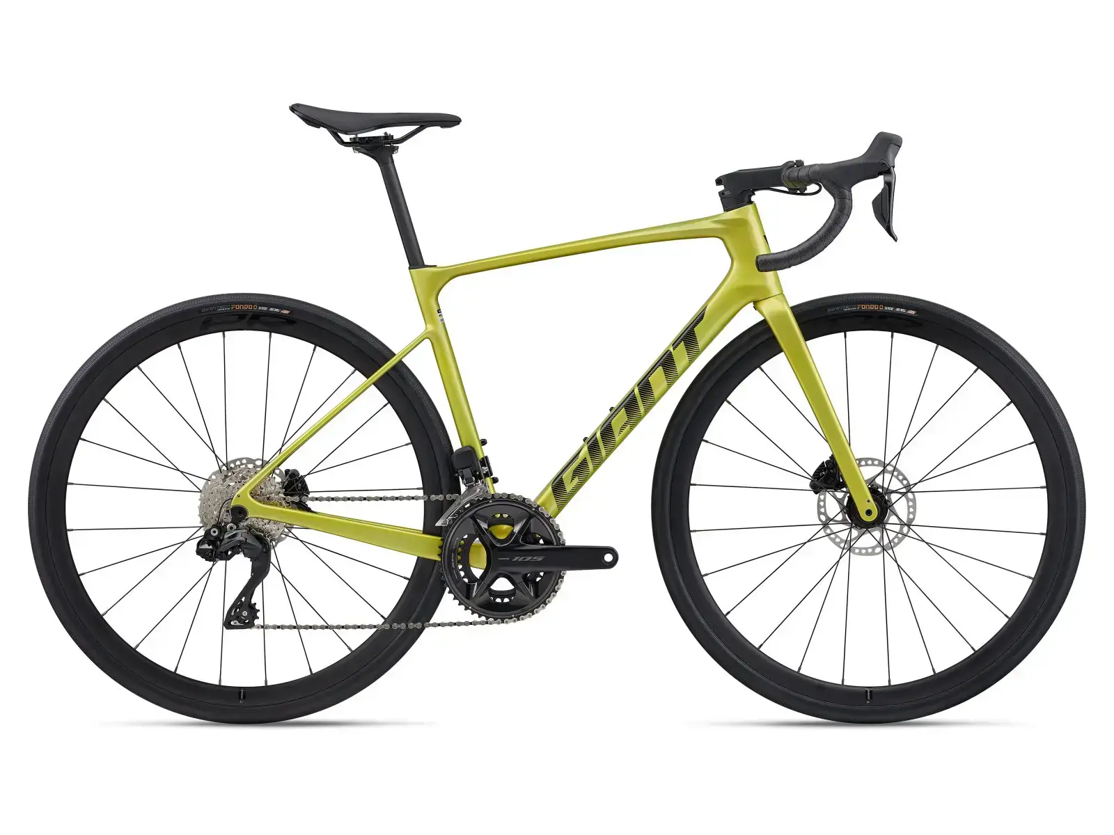 Giant Defy Advanced 1 2026 Cyber Lime, vista laterale completa