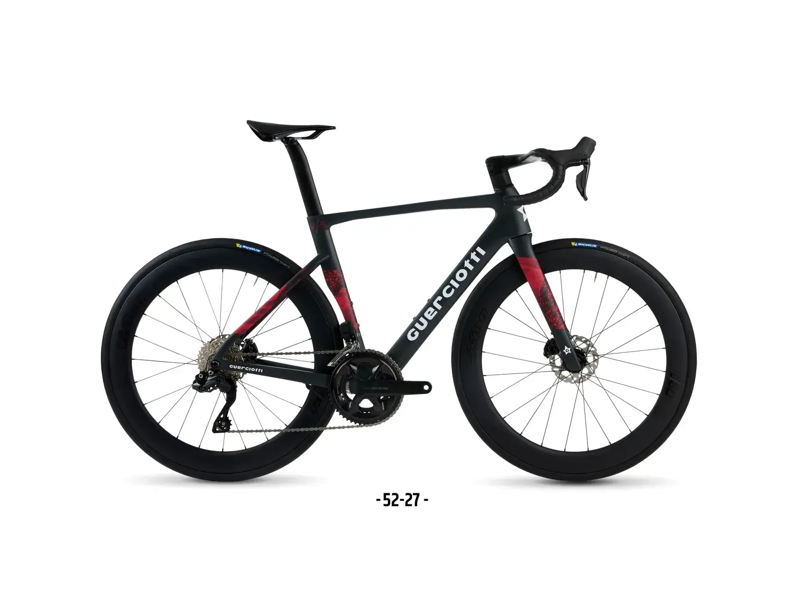 Guerciotti Veloce S 2027 in carbonio, colorazione Dark Grey e Coral Red