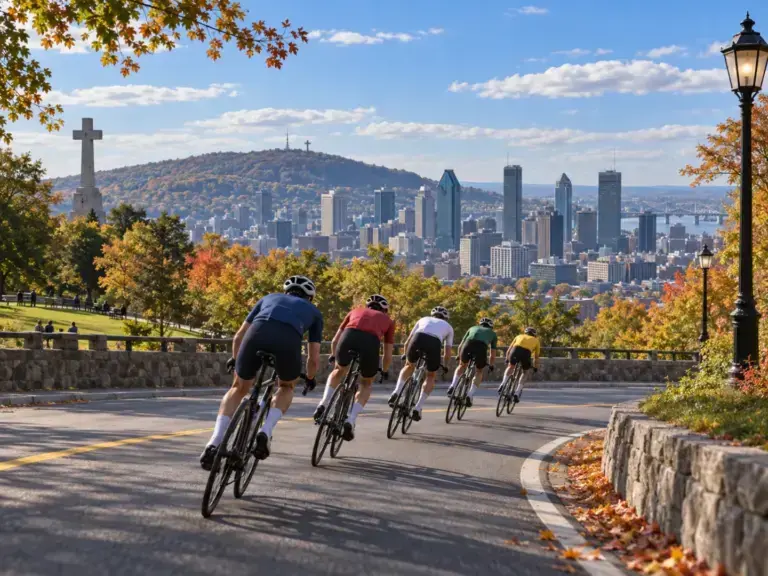 Illustrazione editoriale di ciclisti anonimi a Montréal, non fotografia della prova juniores