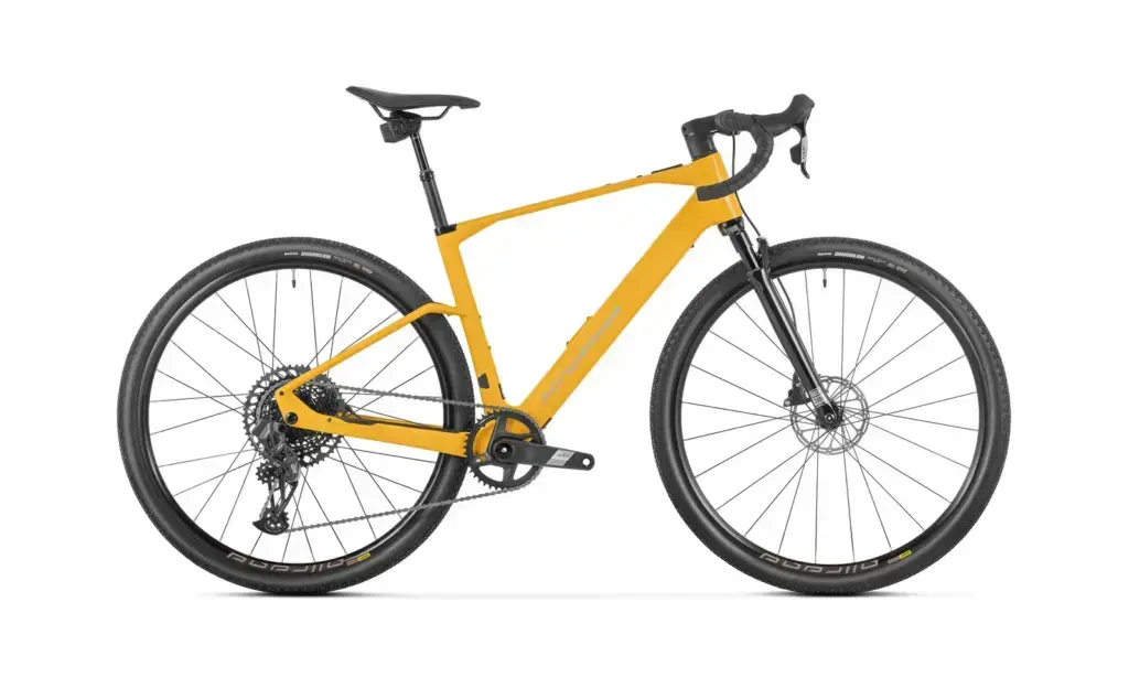 Mondraker DUSTY RR 2026, e-gravel completa vista laterale