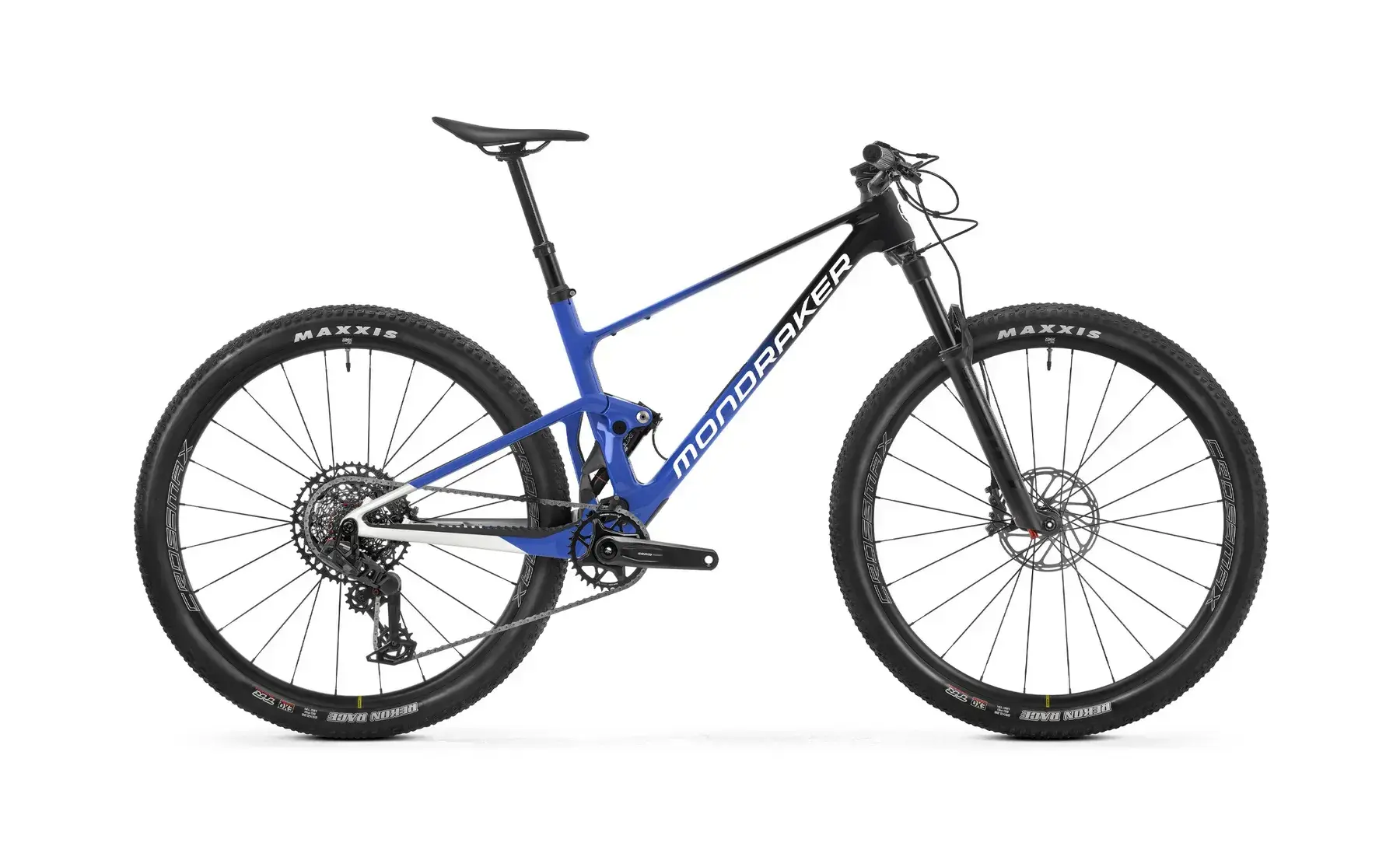 Mondraker F-PODIUM R 2026 vista laterale in colorazione blu