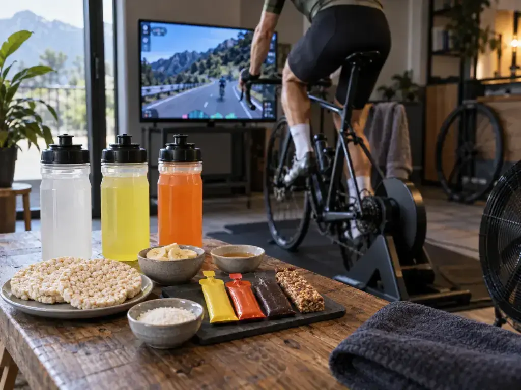 Illustrazione editoriale sull'allenamento ciclistico: nutrition