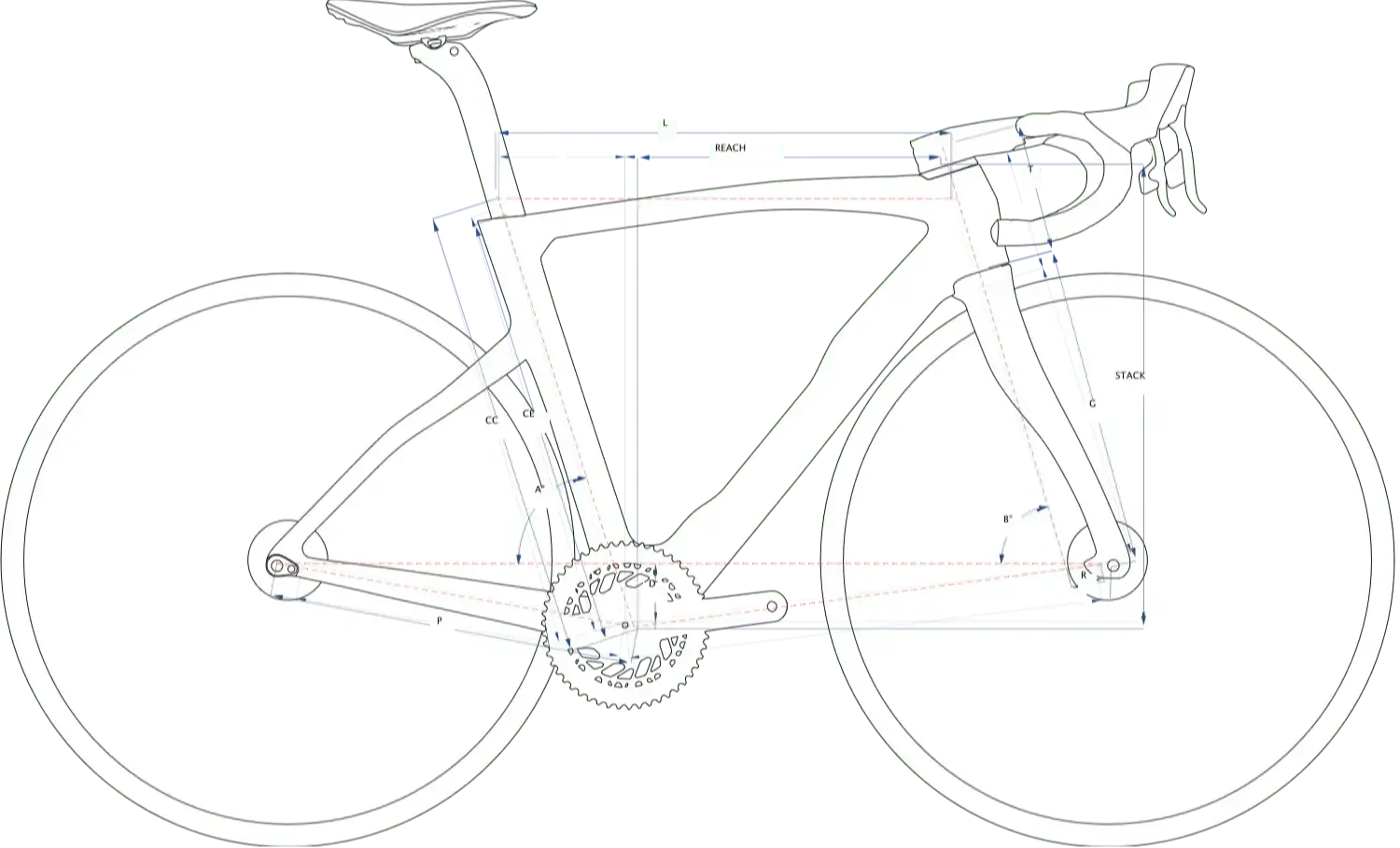 Pinarello Dogma F 2026, disegno geometrico ufficiale