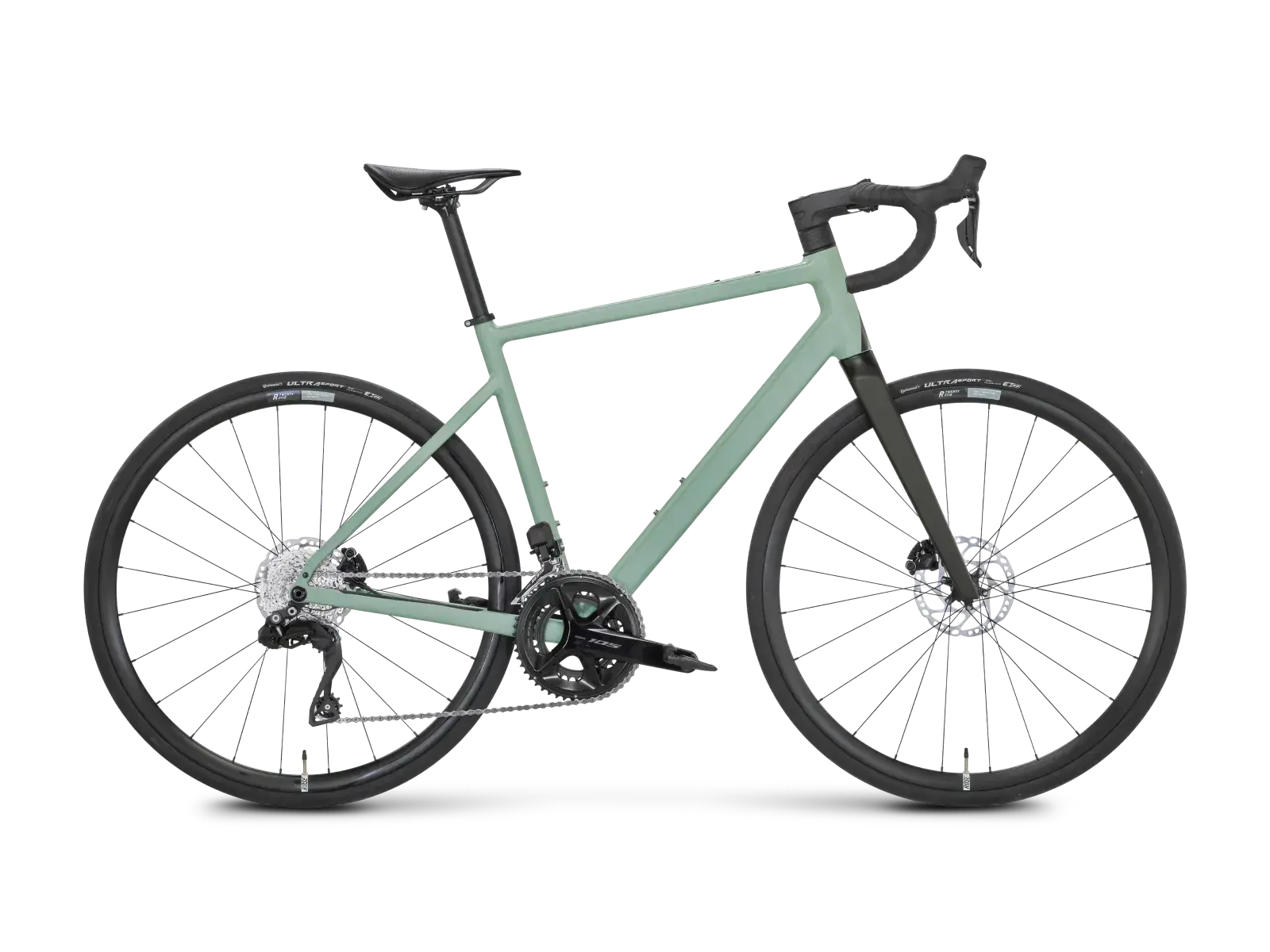 Rose Blend Road 105 Di2 2026 Moss Green, vista laterale