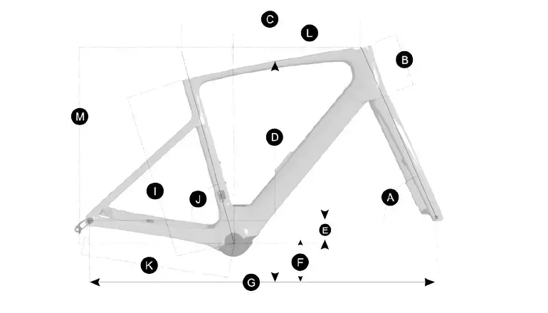 Disegno geometrico ufficiale Fastlane MY2026, pagina 3. Le quote sono nella tabella e il dato stack XS richiede conferma.