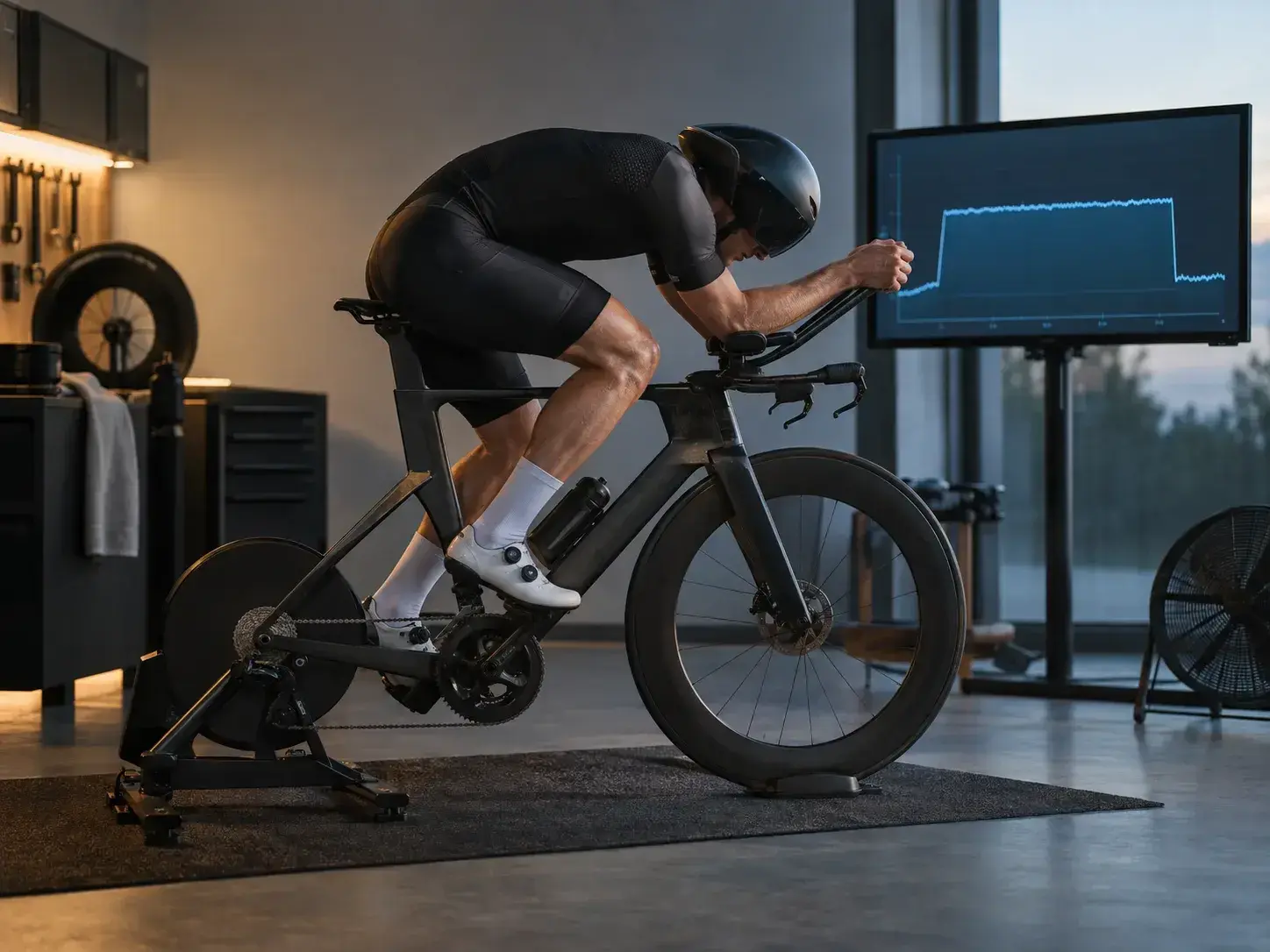Illustrazione editoriale sull'allenamento ciclistico: timetrial