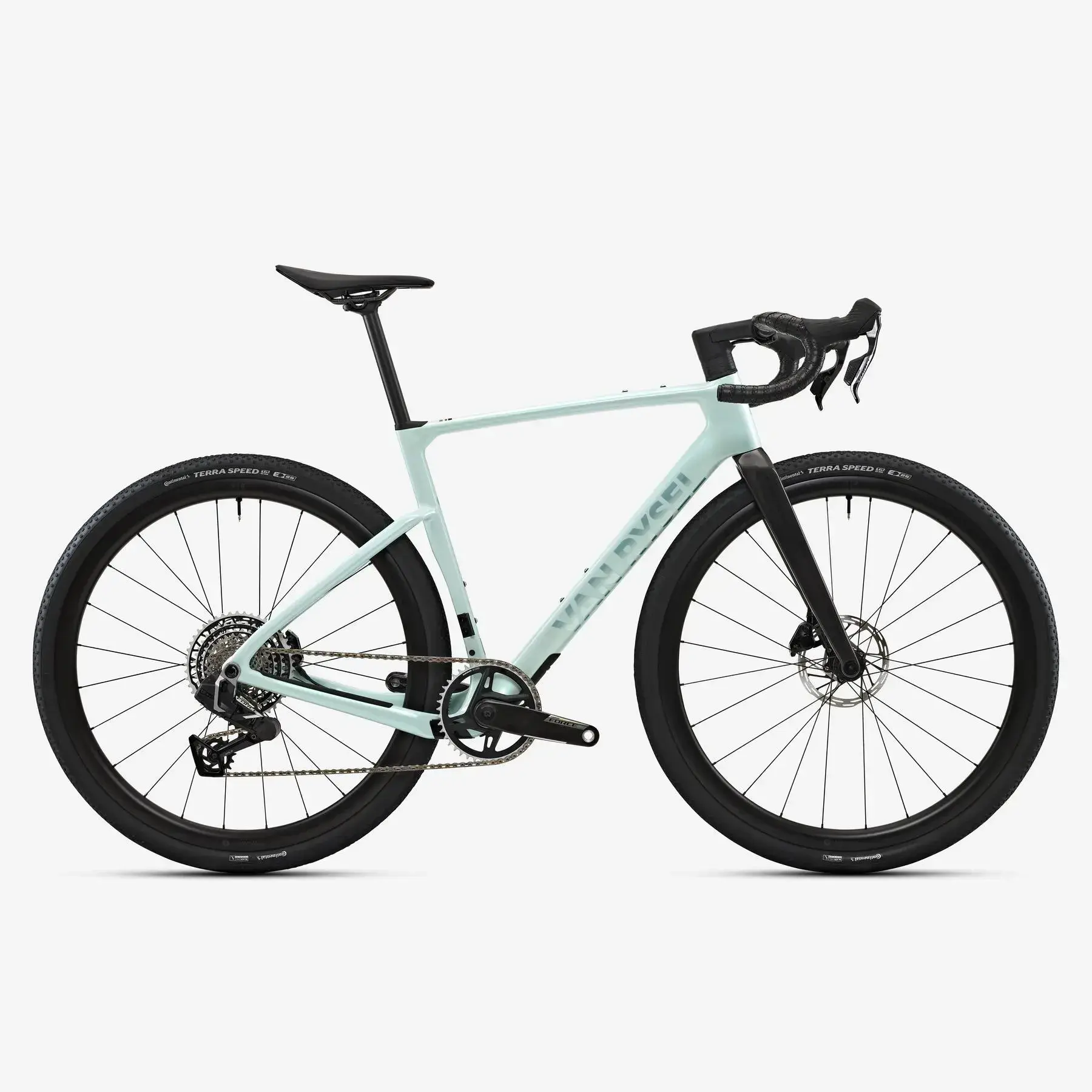 Van Rysel RCR-G Force AXS E1 XPLR, bicicletta gravel completa azzurra