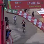 Marco Brenner festeggia la vittoria nella tappa 14 della Vuelta 2026 alla Pandera