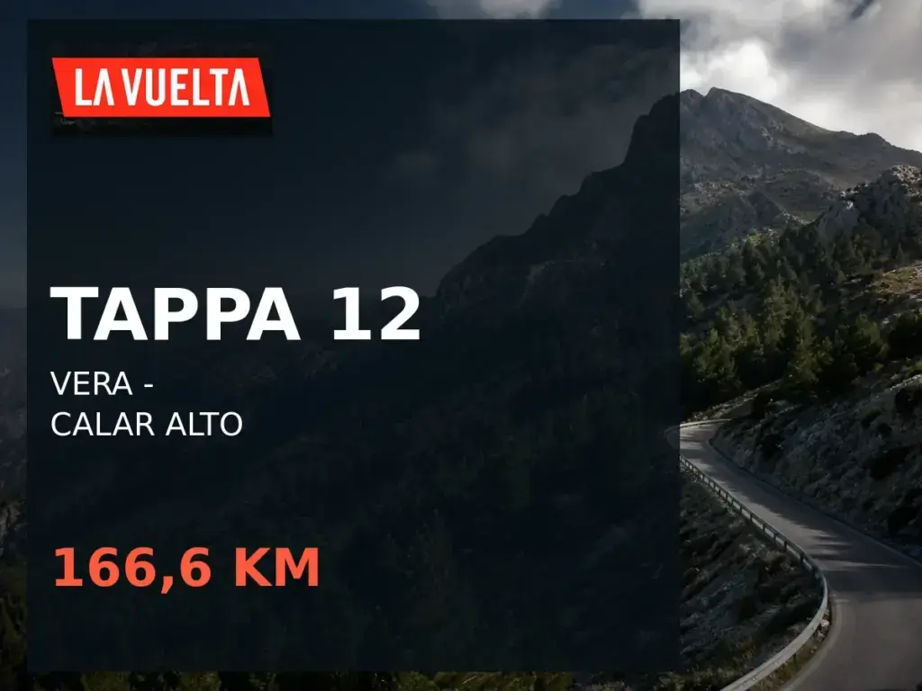 Tappa 12 della Vuelta 2026: Vera - Calar Alto, 166,6 km.