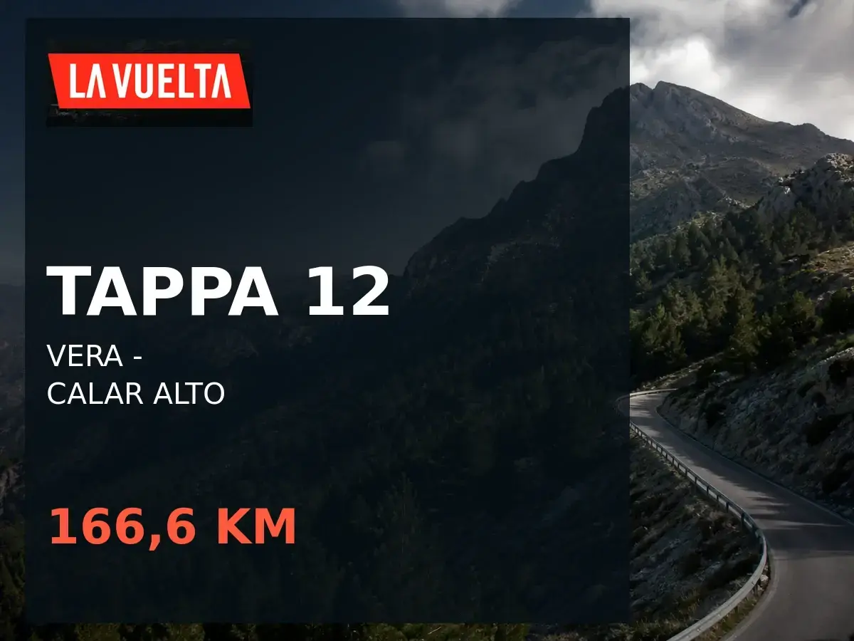 Tappa 12 della Vuelta 2026: Vera - Calar Alto, 166,6 km.