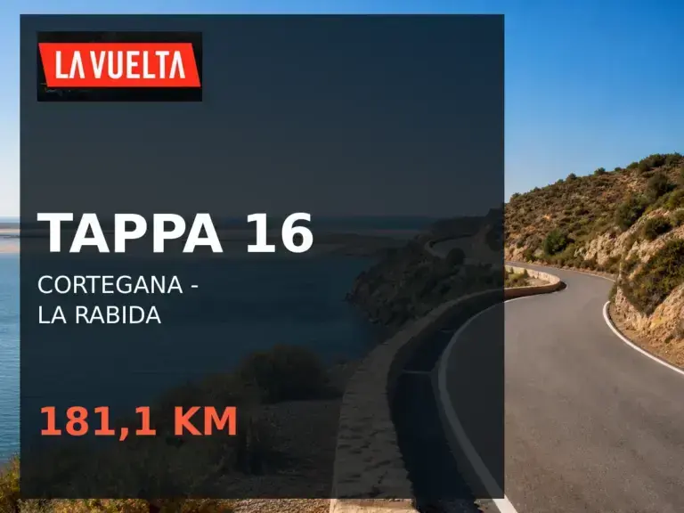 Tappa 16 della Vuelta 2026: Cortegana - La Rabida, 181,1 km.