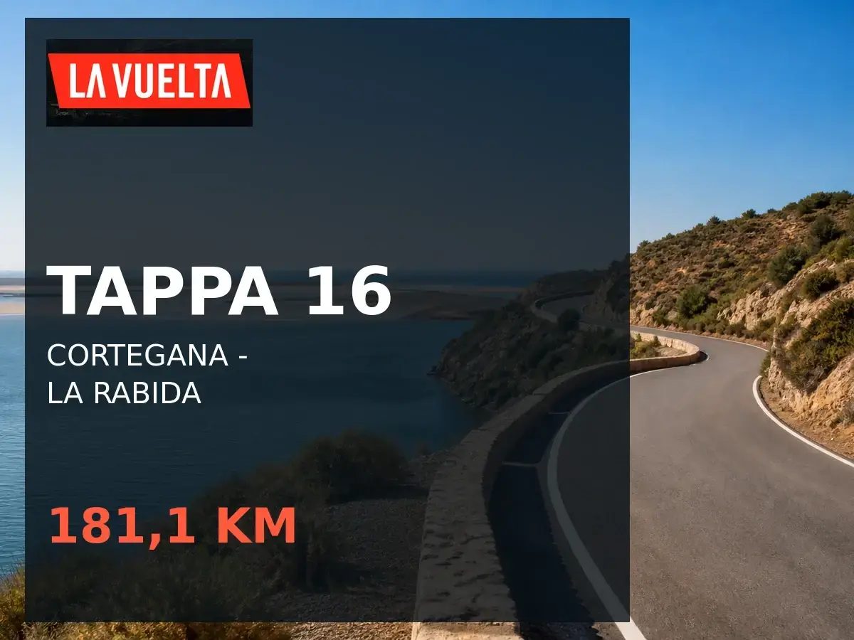 Tappa 16 della Vuelta 2026: Cortegana - La Rabida, 181,1 km.