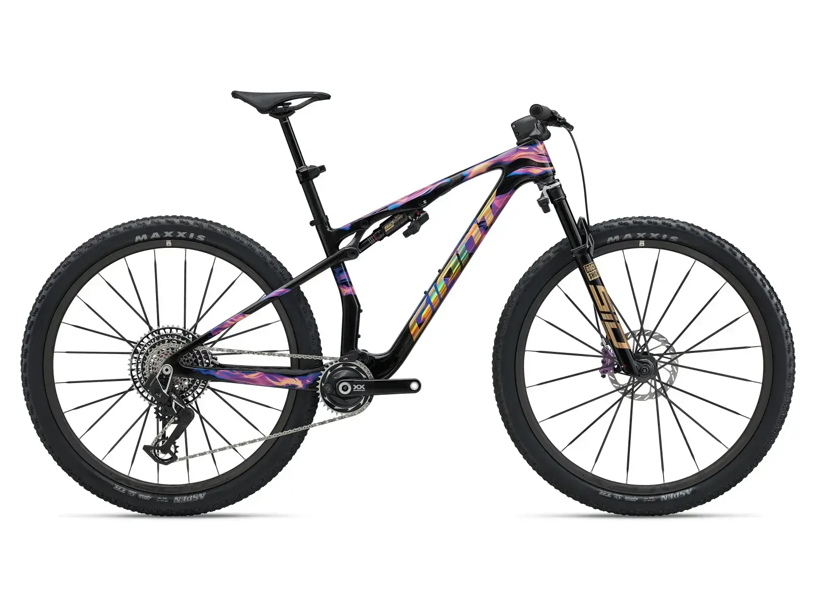 Giant Anthem Advanced SL SE 2027 Stormfire Sprint, bicicletta completa vista laterale