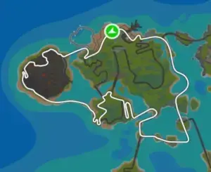 Planimetria ufficiale Zwift del percorso Beach Island Loop a Watopia.