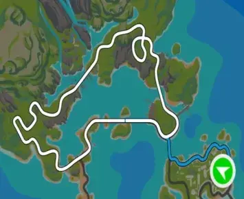 Planimetria ufficiale Zwift di Bridges and Boardwalks nel mondo Makuri Islands. Fonte: Zwift.