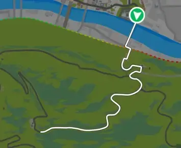 Planimetria ufficiale Zwift di Climb Champs. Fonte: supporto Zwift. Non e un profilo altimetrico.