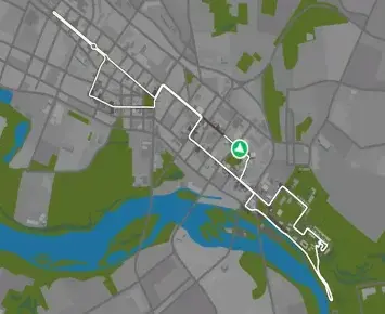 Planimetria ufficiale Zwift di Cobbled Crown nel mondo Richmond. Fonte: Zwift.