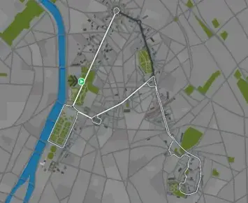 Planimetria ufficiale Zwift di Crêpe Escape nel mondo Paris. Fonte: Zwift.