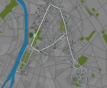 Planimetria ufficiale Zwift di Double Espresso. Fonte: Zwift.