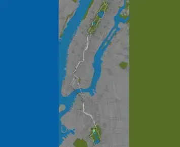 Planimetria ufficiale Zwift di Double Parked nel mondo New York. Fonte: Zwift.