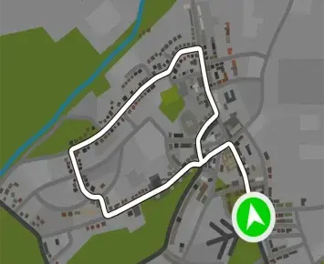 Planimetria ufficiale Zwift di Duchy Estate nel mondo Yorkshire. Fonte: Zwift.