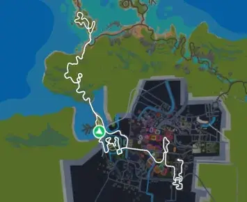 Planimetria ufficiale Zwift di Electric Break nel mondo Makuri Islands. Fonte: Zwift.