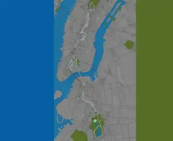Planimetria ufficiale Zwift di Empire Elevation nel mondo New York. Fonte: Zwift.