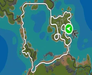 Planimetria ufficiale Zwift di Fine and Sandy nel mondo Makuri Islands. Fonte: Zwift.