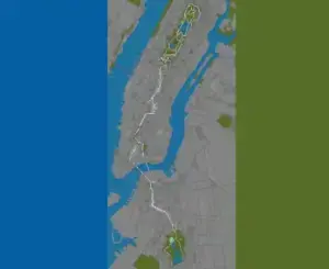 Planimetria ufficiale Zwift di Fuhgeddaboudit nel mondo New York.