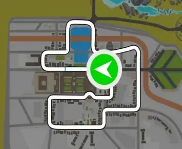 Planimetria ufficiale Zwift di Glasgow Crit Circuit nel mondo Scotland. Fonte: Zwift.