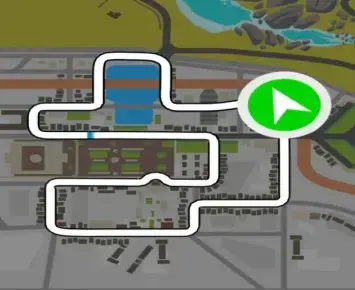 Planimetria ufficiale Zwift di Glasgow Reverse nel mondo Scotland. Fonte: Zwift.