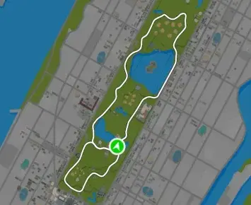 Planimetria ufficiale Zwift di Gotham Grind Reverse nel mondo New York. Fonte: Zwift.