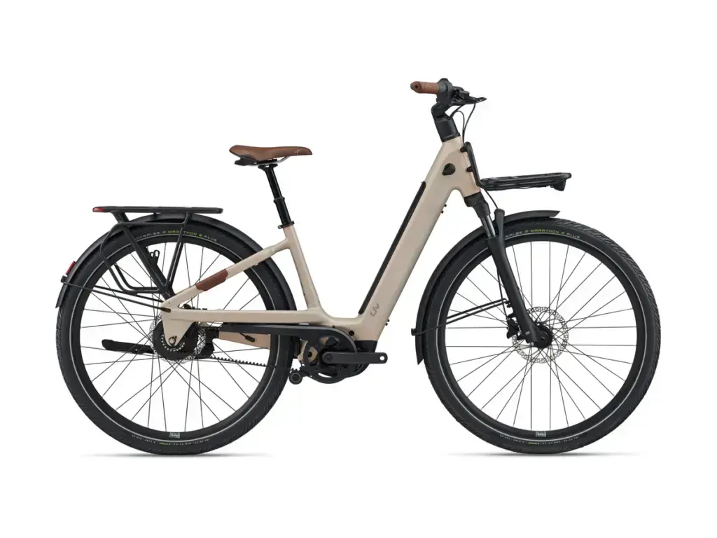 Liv Allure E+ 1 Sunset Ivory con cerchi GX03V 700c nel montaggio originale