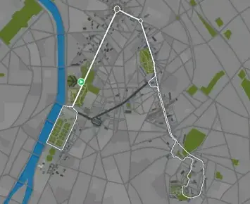 Planimetria ufficiale Zwift di Heart of Montmartre nel mondo Paris. Fonte: Zwift.