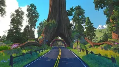 Scena virtuale di Watopia dalla comunicazione ufficiale Zwift. La planimetria del percorso e disponibile nella scheda.