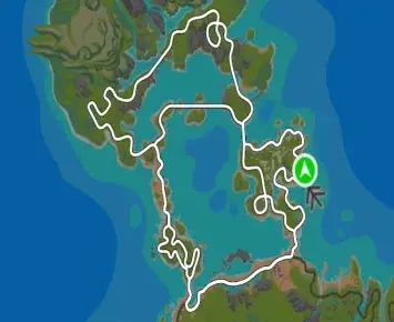 Planimetria ufficiale Zwift di Island Hopper nel mondo Makuri Islands. Fonte: Zwift.
