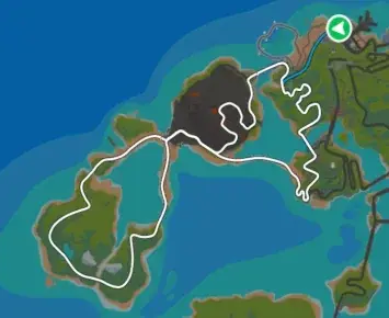 Planimetria ufficiale Zwift di Jarvis Seaside Sprint nel mondo Watopia. Fonte: Zwift.