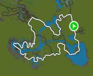 Planimetria ufficiale Zwift di Kappa Quest Reverse nel mondo Makuri Islands. Fonte: Zwift.