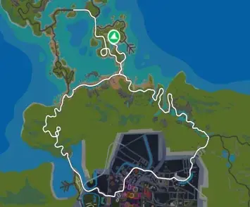 Planimetria ufficiale Zwift di Kaze Kicker nel mondo Makuri Islands. Fonte: Zwift.