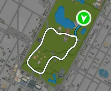Planimetria ufficiale Zwift di LaGuardia Loop Reverse nel mondo New York. Fonte: Zwift.