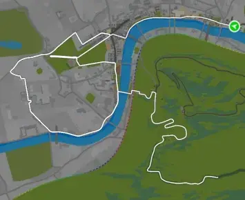 Planimetria ufficiale Zwift di Leith Hill After Party nel mondo London. Fonte: Zwift.