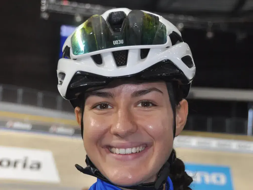 Elisa Bianchi in maglia italiana, ritratto d’archivio ai Mondiali juniores su pista del 2025