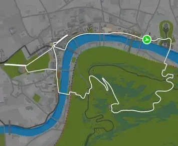 Planimetria ufficiale Zwift di London 8 Reverse nel mondo London. Fonte: Zwift.