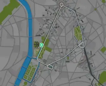 Planimetria ufficiale Zwift di Loop de loop de loop nel mondo Paris. Fonte: Zwift.
