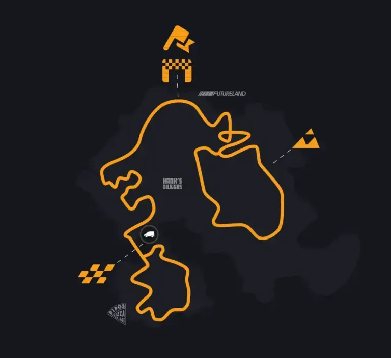 Planimetria ufficiale Zwift di Loop de Loop nel mondo Watopia. Fonte: Zwift.
