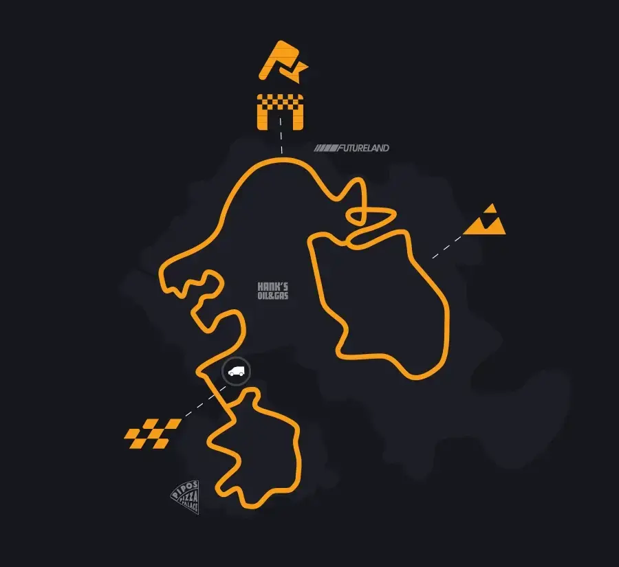 Planimetria ufficiale Zwift di Loop de Loop nel mondo Watopia. Fonte: Zwift.